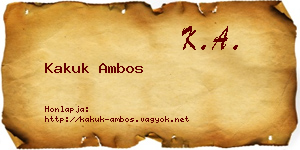 Kakuk Ambos névjegykártya
